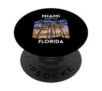 Familia de Vacaciones de Verano en Miami Florida Souvenir Travel USA PopSockets PopGrip Adhesivo