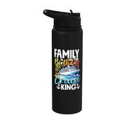 Familia Del Cumpleaños Cruise King Celebración De Vacaciones Stainless Steel Insulated Water Bottle