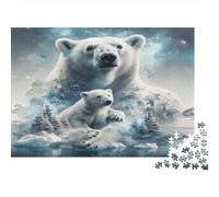 Familia del Oso Polar Puzzle 1000 Piezas Adultos Y Jóvenes Puzzle Difícil Puzzle Complicado Más Vendido Tiempo Libre Cartón Reciclado 70x50cm/1000pcs