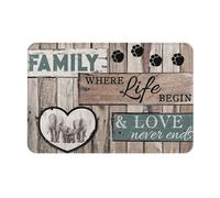 Familia Donde La Vida Comienza Y El Amor Nunca Termina Elefante Alfombra Exterior Lavable Felpudos Entrada Absorbente Alfombrilla De Baño para Interior Exterior Hogar 40X60Cm