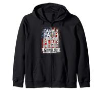Familia Fe Amigos Bandera Armas de Fuego Sudadera con Capucha