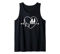 Familia Heartbeat Papá Mamá Hijas Padres Día de la Madre Camiseta sin Mangas