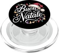 Familia Italiana Luces Navidad Rojo Santa Hat BUON Natale PopSockets PopGrip para MagSafe