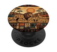 Familia León Africano Patrón Tribal Kente Safari Ghana PopSockets PopGrip Adhesivo