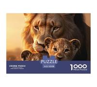 Familia León-Estilo de Retrato de Animales Salvajes_2 1000 Piezas Puzzle Niños Regalo Adultos Puzzle Juego Desafiante 52x38cm/1000pcs