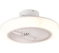 Familia Melchioni | Ventilador de techo con luz LED, 6 velocidades, rotación inversa, temporizador, 3 colores de luz, mando a distancia incluido - 100W, 220-240V