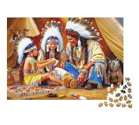Familia Nativa Americana Puzzle Mil Piezas para Toda La Familia Reto Mental Piezas Precisas Hecho En Europa Actividad Indoor Reciclable 70x50cm/1000pcs