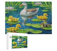 Familia Pato Puzzle 300 Piezas DIY Creativo Familiar Escena Pastoral Rompecabezas 3D para Familia Juguete Educativo Aliviar Estrés Maquetas Construir 300 PCS