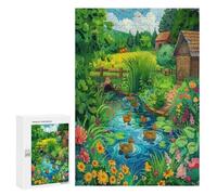 Familia Pato Puzzle 300 Piezas Juguete Educativo Familiar Escena Pastoral 3D Rompecabezas para Niños A 14 Años Y Adultos Desafío Impossible DIY Creativo 300 PCS