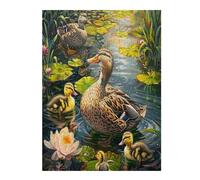 Familia Pato Puzzle 500 Piezas Portátil Familiar Compacto Pastoral Scene Rompecabezas 3D para Familia Desafío Intelectual Maquetas Educativas Construir 500 PCS