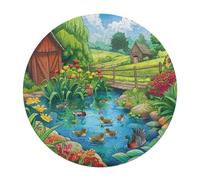 Familia Pato Puzzle Familiar 120 Piezas Animales Formas Animalizadas Pastoral Scene Puzzle Niños Intelectual Desafío para Aliviar El Estrés Antiestrés Educativo 120 PCS