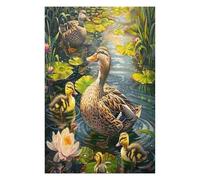 Familia Pato Puzzles 1000 Piezas Portátil 3D Compacto Pastoral Scene Rompecabezas Familiar para Toda La Familia Maquetas Educativas Construir Aliviar Estrés 1000 PCS