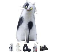Familiares de Fieltro de Lana: Compañeros Originales Hechos a Mano, Figuras de Animales de Fieltro Hechas a Mano, Divertidos Adornos de Gato de Fieltro, esculturas Divertidas, decoración (C)