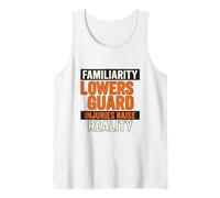 Familiaridad Baja Guardia | Regalo de campaña de concientización sobre Seguridad Camiseta sin Mangas