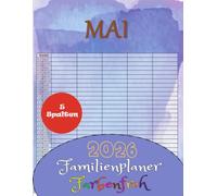 Familienkalender 2026 5 Spalten: terminplaner 2026 - Der praktische All-in-One Kalender für ein stressfreies Jahr-Monatskalender für 12 Monate von Januar bis Dezember 2026