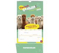 Familienkalender 2026: Tierisch gechillt! Unser großer Familienplaner 2026: Der perfekte "Family Organizer" | Wandkalender mit 5 Spalten und Zetteltasche