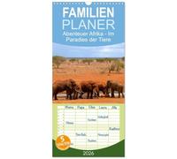 Familienplaner 2026 - Abenteuer Afrika - Im Paradies der Tiere mit 5 Spalten (Wandkalender, 21 x 45 cm) CALVENDO: Afrika - unterwegs in der Wildnis