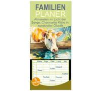 Familienplaner 2026 - Almseelen im Licht der Berge. Charmante Kühe in kunstvoller Öloptik mit 5 Spalten (Wandkalender, 21 x 45 cm) CALVENDO: Eine ... Tradition der Kuhhaltung in den Bergregionen