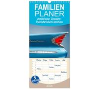 Familienplaner 2026 - American Dream: Heckflossen-Ikonen mit 5 Spalten (Wandkalender, 21 x 45 cm) CALVENDO: Klassische US-Cars mit Heckflossen