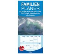 Familienplaner 2026 - Azurblaue Horizonte - Die Schönheit des Meeres einfangen mit 5 Spalten (Wandkalender, 21 x 45 cm) CALVENDO: Wellen bei Seestürmen im Mittelmeer.