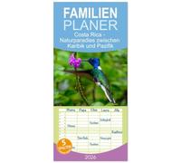 Familienplaner 2026 - Costa Rica - Naturparadies zwischen Karibik und Pazifik mit 5 Spalten (Wandkalender, 21 x 45 cm) CALVENDO: Schöne Tieraufnahmen aus Costa Rica und seinen Nationalparks