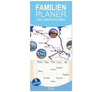 Familienplaner 2026 - Die malerische Elbe mit 5 Spalten (Wandkalender, 21 x 45 cm) CALVENDO: Von der Quelle bis zur Mündung