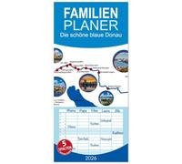 Familienplaner 2026 - Die schöne blaue Donau mit 5 Spalten (Wandkalender, 21 x 45 cm) CALVENDO: Von der Quelle bis zur Mündung