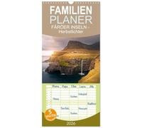 Familienplaner 2026 - FÄRÖER INSELN - Herbstlichter mit 5 Spalten (Wandkalender, 21 x 45 cm) CALVENDO: Der Herbst ist die Ockerzeit