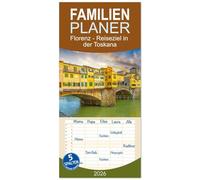 Familienplaner 2026 - Florenz - Reiseziel in der Toskana mit 5 Spalten (Wandkalender, 21 x 45 cm) CALVENDO: Die Hauptstadt der Toskana hat eine faszinierende Geschichte und Kultur.