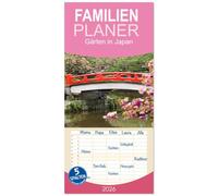 Familienplaner 2026 - Gärten in Japan mit 5 Spalten (Wandkalender, 21 x 45 cm) CALVENDO: Eine Entdeckungsreise durch japanische Gärten von Kyoto bis Tokio