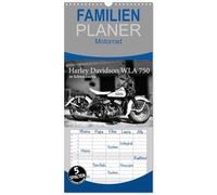 Familienplaner 2026 - Harley Davidson WLA 750 in Schwarzweiss mit 5 Spalten (Wandkalender, 21 x 45 cm) CALVENDO: Den Mythos Harley Davidson spüren