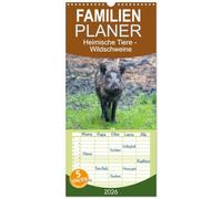 Familienplaner 2026 - Heimische Tiere - Wildschweine mit 5 Spalten (Wandkalender, 21 x 45 cm) CALVENDO: Es braucht nicht immer exotische, spektakuläre Vertreter aus Übersee, häufig genügt auch ein kleiner Gang vor die eigene Haustür um beeindruckende und faszinierende Tiere zu beobachten. Der Kalender nimmt Sie mit zu den