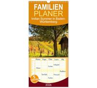 Familienplaner 2026 - Indian Summer in Baden-Württemberg mit 5 Spalten (Wandkalender, 21 x 45 cm) CALVENDO: Herbstlich gefärbte Weinberge im Schwäbischen