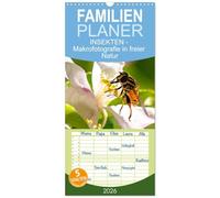 Familienplaner 2026 - INSEKTEN - Makrofotografie in freier Natur mit 5 Spalten (Wandkalender, 21 x 45 cm) CALVENDO: Es summt und brummt: Bienen, Fliegen, Käfer und Schmetterlinge
