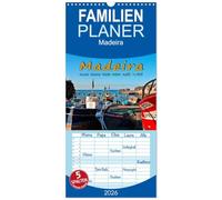 Familienplaner 2026 - Madeira - blaues Wasser, grüne Berge, bunte Blumen mit 5 Spalten (Wandkalender, 21 x 45 cm) CALVENDO: Madeira, die Blumeninsel im Atlantischen Ozean.