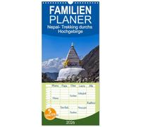 Familienplaner 2026 - Nepal- Trekking durchs Hochgebirge mit 5 Spalten (Wandkalender, 21 x 45 cm) CALVENDO: Zu Fuß durch das Solo Khumbu