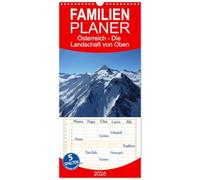 Familienplaner 2026 - Österreich - Die Landschaft von Oben mit 5 Spalten (Wandkalender, 21 x 45 cm) CALVENDO: Luftaufnahmen aus dem Paragleiter