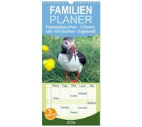 Familienplaner 2026 - Papageitaucher - Clowns der nordischen Vogelwelt mit 5 Spalten (Wandkalender, 21 x 45 cm) CALVENDO: Papageitaucher sind die Lieblinge vieler Nordlandtouristen