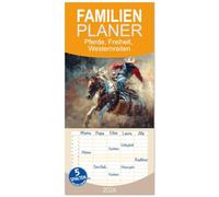 Familienplaner 2026 - Pferde, Freiheit, Westernreiten mit 5 Spalten (Wandkalender, 21 x 45 cm) CALVENDO: Die Schönheit der Verbindung zwischen Pferd und Mensch wie gemalt