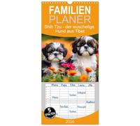 Familienplaner 2026 - Shih Tzu - der wuschelige Hund aus Tibet mit 5 Spalten (Wandkalender, 21 x 45 cm) CALVENDO: Freundlicher, gelehriger Familienhund - auch für Anfänger