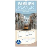 Familienplaner 2026 - Straßenbahnen - Pulsadern der Stadt mit 5 Spalten (Wandkalender, 21 x 45 cm) CALVENDO: Spuren der Zeit auf Schienen festgehalten