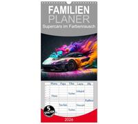 Familienplaner 2026 - Supercars im Farbenrausch mit 5 Spalten (Wandkalender, 21 x 45 cm) CALVENDO: Sportwagen, die Herzen höher schlagen lassen, farblich in Szene gesetzt