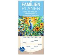 Familienplaner 2026 - Tanz der Pfauen - Jahreszeiten in abstrakter Eleganz mit 5 Spalten (Wandkalender, 21 x 45 cm) CALVENDO: Faszinierende Pfauen in ... den Farben und Stimmungen der Jahreszeiten