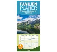 Familienplaner 2026 - Traumziel Hallstatt in Österreich mit 5 Spalten (Wandkalender, 21 x 45 cm) CALVENDO: Der Hallstätter See mit einer malerischen Bergkulisse