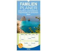 Familienplaner 2026 - Zakynthos und Kefalonia Trauminseln im Ionischen Meer mit 5 Spalten (Wandkalender, 21 x 45 cm) CALVENDO: Die schönsten griechischen Inseln im Ionischen Meer