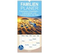 Familienplaner 2027 - Faszination Eisenbahn - Lokomotiven und Landschaften der Welt mit 5 Spalten (Wandkalender, 21 x 45 cm) CALVENDO: Eisenbahnromantik durch Länder und Kulturen