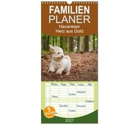 Familienplaner 2027 - Havaneser - Herz aus Gold mit 5 Spalten (Wandkalender, 21 x 45 cm) CALVENDO: Havaneser Monatskalender. Ein Jahr mit dem Hund mit dem Herzen aus Gold