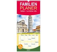 Familienplaner 2027 - Italien - La dolce vita mit 5 Spalten (Wandkalender, 21 x 45 cm) CALVENDO: Faszinierende Aquarelle sehenswerter Ziele
