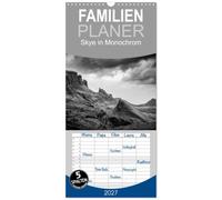 Familienplaner 2027 - Skye in Monochrom mit 5 Spalten (Wandkalender, 21 x 45 cm) CALVENDO: Die Isle of Skye in 12 Schwarz-Weiß-Fotografien