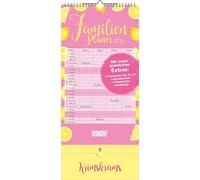 Familienplaner Krimskrams mit Tasche 2026 - 4 Spalten - Familienkalender 22x49 cm - mit Ferienterminen - Stundenplänen - Wandkalender - Wandplaner